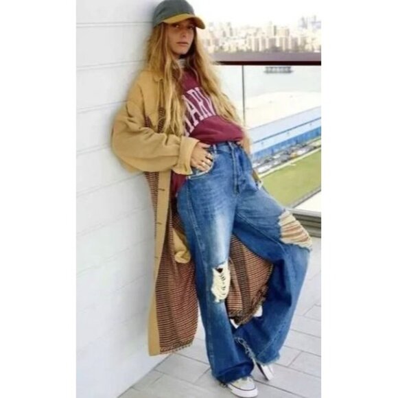 NWT Free People Bentley Ombre Shirt Jacket-sz Medium - Picture 4 of 11